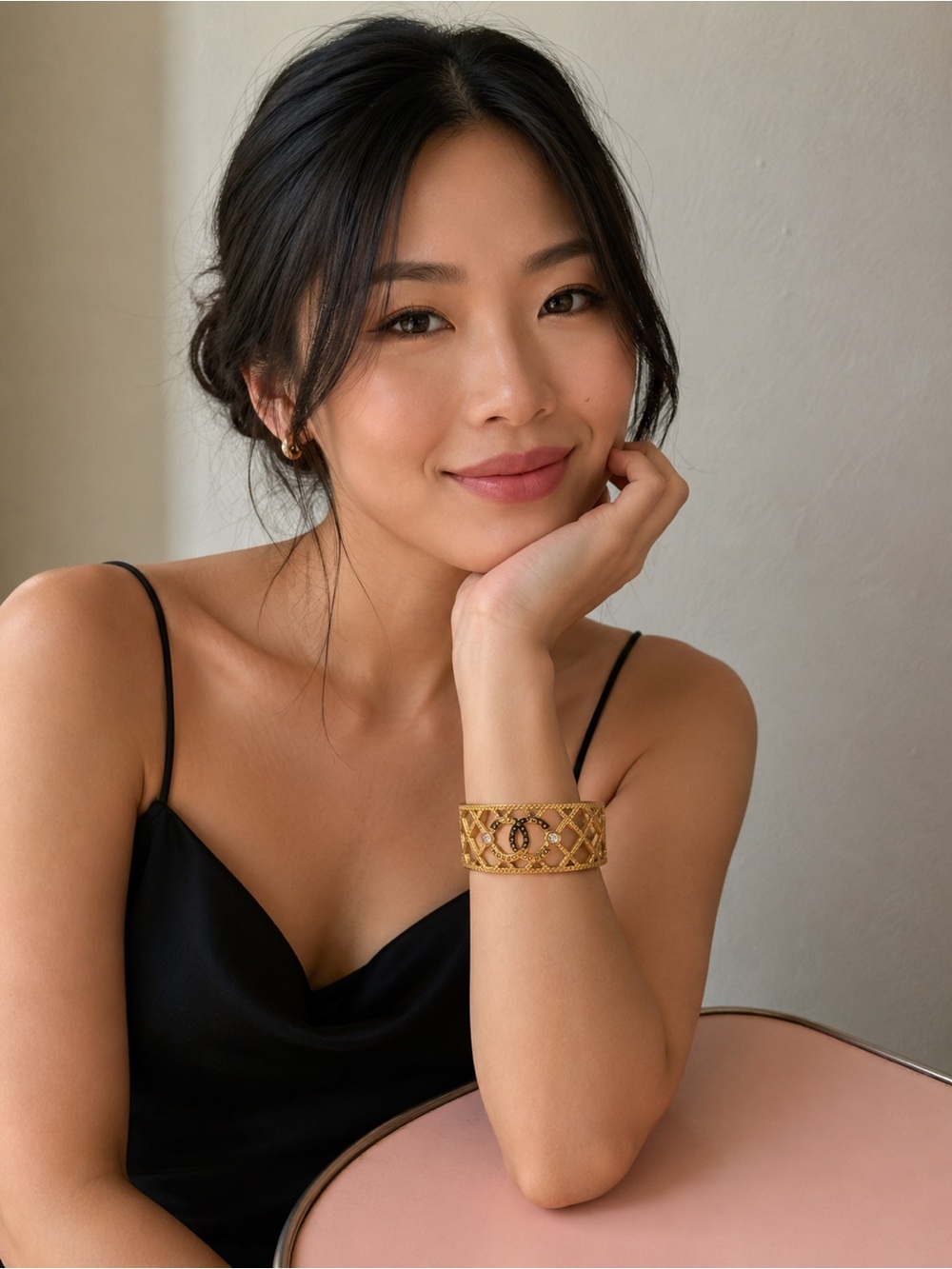 Gold Lattice Statement Cuff Bracelet - Designer Style